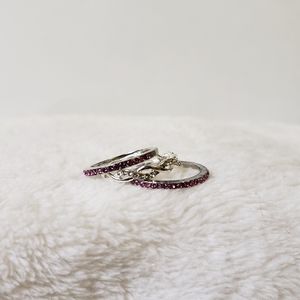 Sterling Silver 3 ring set, wedding, engagement rings, NWOT